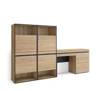 Skraut Home | Meuble à Chaussures | Meuble Rangement Chaussures | 247x145x35 cm | Chambre à Coucher, pièce | Commode, Buffet | Coiffeuse | Style Moderne | Chêne