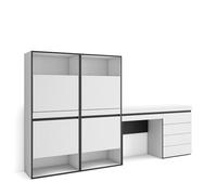 Skraut Home | Meuble à Chaussures | Meuble Rangement Chaussures | 247x145x35 cm | Chambre à Coucher, pièce | Commode, Buffet | Coiffeuse | Style Moderne | Blanc