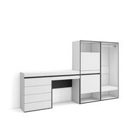 Skraut Home | Meuble à Chaussures | Meuble Rangement Chaussures | 247x145x35 cm | Chambre à Coucher, pièce | Vestiaire Ouvert | Commode, Buffet | Coiffeuse | Style Moderne | Blanc
