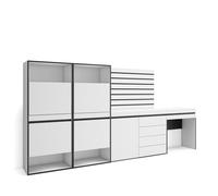 Skraut Home | Meuble à Chaussures | Meuble Rangement Chaussures | 297x145x35 cm | Chambre à Coucher, pièce | Commode, Buffet | Panneaux Muraux en Bois | Coiffeuse | Style Moderne | Blanc