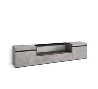 Skraut Home | Meuble TV | Banc Télé | Grand Espace de Rangement | 200x45x35cm | pour Les TV jusqu'à 80" | Meubles de Salon | Style Moderne | Ciment