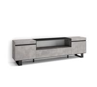 Skraut Home | Meuble TV | Banc Télé | Grand Espace de Rangement | 200x57x35cm | pour Les TV jusqu'à 80" | Design Industriel | Style Moderne | Ciment