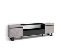 Skraut Home | Meuble TV | Banc Télé | Grand Espace de Rangement | 200x57x35cm | pour Les TV jusqu'à 80" | Design Industriel | Style Moderne | Ciment