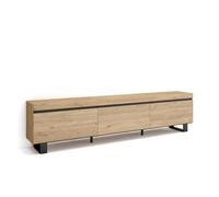 Skraut Home | Meuble TV | Banc Télé | Grand Espace de Rangement | 240x57x35 cm | Design Industriel | Style Moderne | Chêne