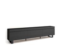 Skraut Home | Meuble TV | Banc Télé | Grand Espace de Rangement | 240x57x35 cm | Design Industriel | Style Moderne | Noir