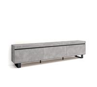 Skraut Home | Meuble TV | Banc Télé | Grand Espace de Rangement | 240x57x35 cm | Design Industriel | Style Moderne | Ciment
