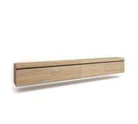 Skraut Home | Meuble TV | Banc Télé | Grand Espace de Rangement | 320x45x35 cm | TV Grand Format | Suspendu, Mural | Style Moderne | Chêne