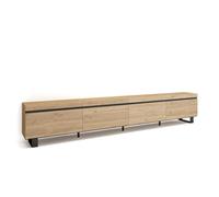 Skraut Home | Meuble TV | Banc Télé | Grand Espace de Rangement | 320x57x35 cm | TV Grand Format | Design Industriel | Style Moderne | Chêne