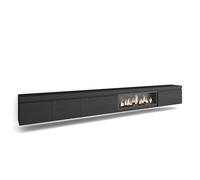 Skraut Home | Meuble TV | Banc Télé | Grand Espace de Rangement | 368x45x35 | Cheminée électrique XXL | Suspendu, Mural| Style Moderne | Noir
