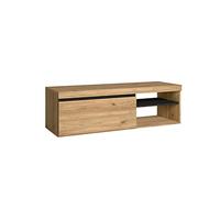 Meuble Tv Mod.Naturale ''chêne/Noir'', 1 Porte Et 2 Logements, Salon-Séjour, 120x40x41cm Marron