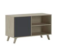 Skraut Home | Meuble TV pour Salon | 57 X 95 X 40 cm | Convient pour TV 32/40" | Modèle Wind 100 | Puccini | Porte Pliante Grise
