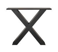 Skraut Home | Support | Tréteau | Pieds | en Forme de X | Métal | pour Plateaux de Table | 84x71 cm | Salon | Salle à Manger | Bureau | Couleur Noire