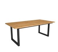 Skraut Home - Table à Manger | 10 Personnes | 200 | Robuste et Stable grâce à sa Structure et aux Pieds Solides | Idéal pour Les rassemblements de Famille | Chêne | Style Industriel