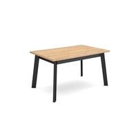 Skraut Home | Table à Manger | Meuble Salle à Manger | 140 | pour 6 Personnes | Pieds en Bois | Style Moderne | Chêne et Noir