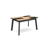 Skraut Home | Table à Manger | Meuble Salle à Manger | 140 | pour 6 Personnes | Pieds en Bois | Style Moderne | Chêne et Noir
