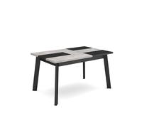 Skraut Home | Table à Manger | Meuble Salle à Manger | 140 | pour 6 Personnes | Pieds en Bois | Style Moderne | Ciment