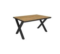 Skraut Home | Table à Manger | Meuble Salle à Manger | 140x90x74 cm | pour 6 Personnes | Meubles de Salon | Style Industriel | Chêne et Noir