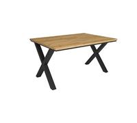 Skraut Home | Table à Manger | Meuble Salle à Manger | 140x90x74 cm | pour 6 Personnes | Meubles de Salon | Style Industriel | Chêne