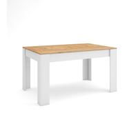 Skraut Home | Table à Manger | Meuble Salle à Manger | 140x90x76 cm | pour 6 Personnes | Meubles de Salon | Style Moderne | Chêne et Blanc