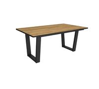 Skraut Home | Table à Manger | Meuble Salle à Manger | 167x90x74 cm | pour 8 Personnes | Meubles de Salon | Style Industriel | Chêne et Noir