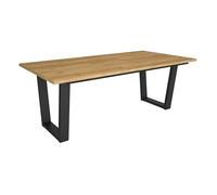 Skraut Home | Table à Manger | Meuble Salle à Manger | 194x90x74 cm | pour 10 Personnes | Meubles de Salon | Style Industriel | Chêne