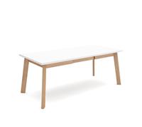 Skraut Home | Table à Manger | Meuble Salle à Manger | 200 | pour 10 Personnes | Pieds en Bois | Style Moderne | Blanc