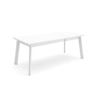 Skraut Home | Table à Manger | Meuble Salle à Manger | 200 | pour 10 Personnes | Pieds en Bois | Style Moderne | Blanc
