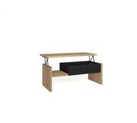 Skraut Home | Table Basse Relevable | Meuble Salle à Manger | 110x50x45 cm | Meubles de Salon | Style Moderne | Chêne et Noir