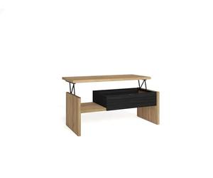 Skraut Home | Table Basse Relevable | Meuble Salle à Manger | 110x50x45 cm | Meubles de Salon | Style Moderne | Chêne et Noir