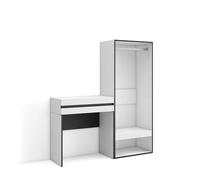 Skraut Home | Table Console d'Entrée | Grand Espace de Rangement | 130x145x35 cm | avec tiroir | Vestiaire Ouvert | Style Moderne | Blanc