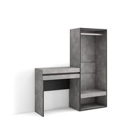 Skraut Home | Table Console d'Entrée | Grand Espace de Rangement | 130x145x35 cm | avec tiroir | Vestiaire Ouvert | Style Moderne | Ciment