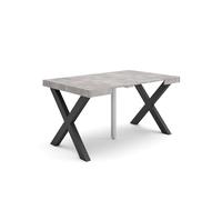 Skraut Home | Table Console Extensible | Console Meuble | 140 | pour 6 Personnes | Pieds Bois Massif | Style Moderne | Ciment