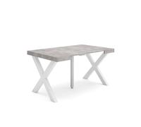 Skraut Home | Table Console Extensible | Console Meuble | 140 | pour 6 Personnes | Pieds Bois Massif | Style Moderne | Ciment