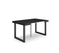 Skraut Home | Table Console Extensible | Console Meuble | 140 | pour 6 Personnes | Pieds Bois Massif | Style Moderne | Noir