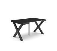 Skraut Home | Table Console Extensible | Console Meuble | 140 | pour 6 Personnes | Pieds Bois Massif | Style Moderne | Noir