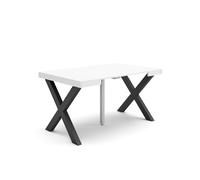 Skraut Home | Table Console Extensible | Console Meuble | 140 | pour 6 Personnes | Pieds Bois Massif | Style Moderne | Blanc