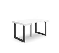 Skraut Home | Table Console Extensible | Console Meuble | 140 | pour 6 Personnes | Pieds Bois Massif | Style Moderne | Blanc