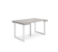 Skraut Home | Table Console Extensible | Console Meuble | 140 | pour 6 Personnes | Pieds Bois Massif | Style Moderne | Ciment