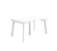 Skraut Home | Table Console Extensible | Console Meuble | 140 | pour 6 Personnes | Pieds en Bois | Style Moderne | Blanc