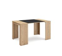 Skraut Home | Table Console Extensible | Console Meuble | 140 | pour 6 Personnes | Table à Manger | Style Moderne | Chêne et Noir