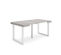 Skraut Home | Table Console Extensible | Console Meuble | 160 | pour 8 Personnes | Pieds Bois Massif | Style Moderne | Ciment