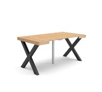 Skraut Home | Table Console Extensible | Console Meuble | 160 | pour 8 Personnes | Pieds Bois Massif | Style Moderne | Chêne