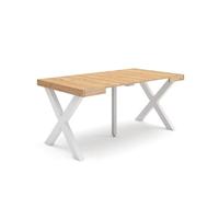 Skraut Home | Table Console Extensible | Console Meuble | 160 | pour 8 Personnes | Pieds Bois Massif | Style Moderne | Chêne