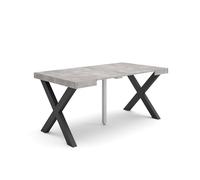 Skraut Home | Table Console Extensible | Console Meuble | 160 | pour 8 Personnes | Pieds Bois Massif | Style Moderne | Ciment