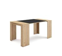 Skraut Home | Table Console Extensible | Console Meuble | 160 | pour 8 Personnes | Table à Manger | Style Moderne | Chêne et Noir
