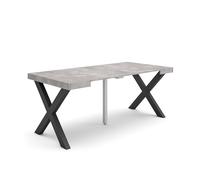 Skraut Home | Table Console Extensible | Console Meuble | 180 | pour 8 Personnes | Pieds Bois Massif | Style Moderne | Ciment