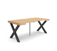 Skraut Home | Table Console Extensible | Console Meuble | 180 | pour 8 Personnes | Pieds Bois Massif | Style Moderne | Chêne