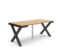 Skraut Home | Table Console Extensible | Console Meuble | 180 | pour 8 Personnes | Pieds Bois Massif | Style Moderne | Chêne