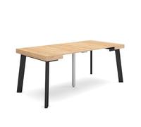 Skraut Home | Table Console Extensible | Console Meuble | 180 | pour 8 Personnes | Pieds en Bois | Style Moderne | Chêne