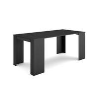 Skraut Home | Table Console Extensible | Console Meuble | 180 | pour 8 Personnes | Table à Manger | Style Moderne | Noir